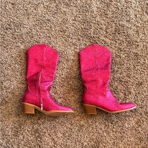 Pink Glitter Cowboy Boots